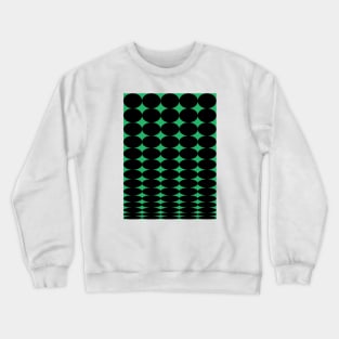 Retro Round Pattern - Green Black 2 Crewneck Sweatshirt